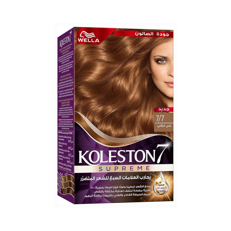 Wella Koleston Permanent Hair Dye, Gazelle Brown 7/7, 135ml