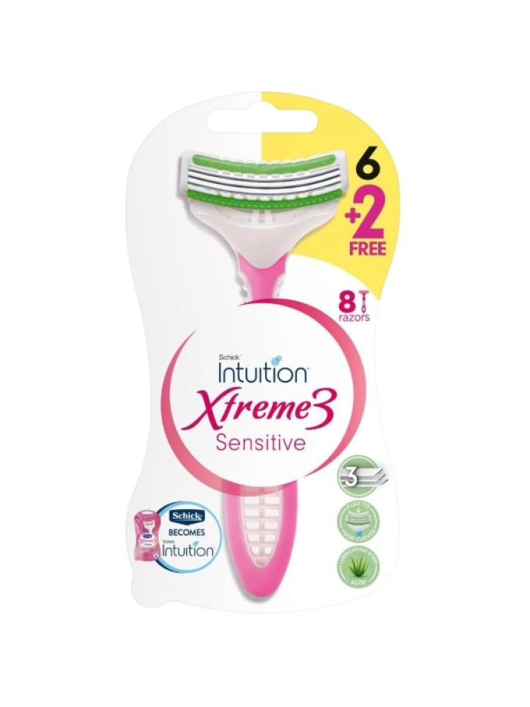 Schick Razor Blades Intuition Xtreme 3 Sensitive Women's 6+2 Free