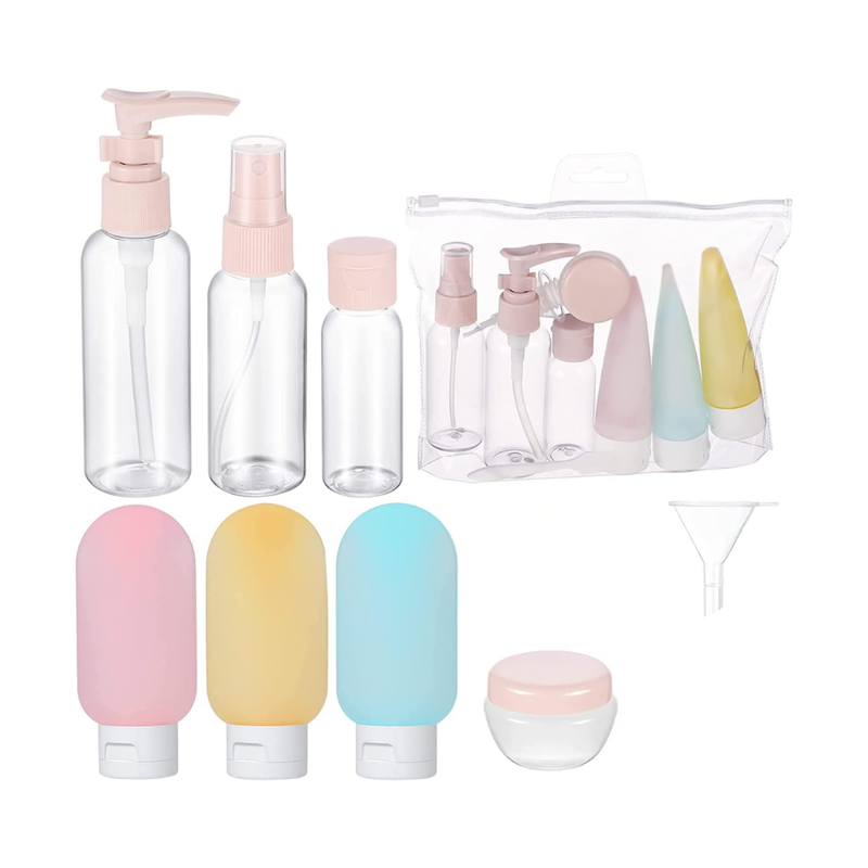Love Me Beauty Travel Container Set, Empty Cosmetic Storage, Assorted Sizes