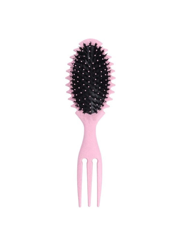 Hair System BK24-604 Detangling Hairbrush Curved Design Pink