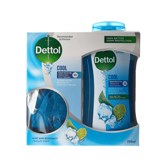 Dettol Cool Antibacterial Body Wash with Mint & Bergamot and Loofah 250ml