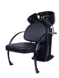 Salon System Leather Hair Washing Chair with Adjustable Basin