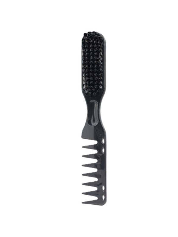 Hair System Hairbrush and Comb Set - Black Plastic