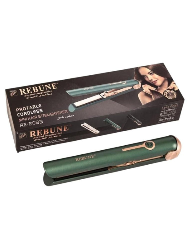 Mini Hair Straightener for Travel Rechargeable Ceramic REBUNE RE-2083