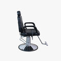 Salon System Hydraulic Barber Chair - Black Synthetic Leather, Square Handle