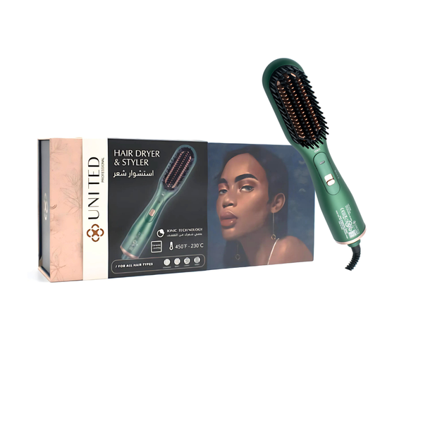 United Hair Dryer and Styler, 450F, 600W, Green