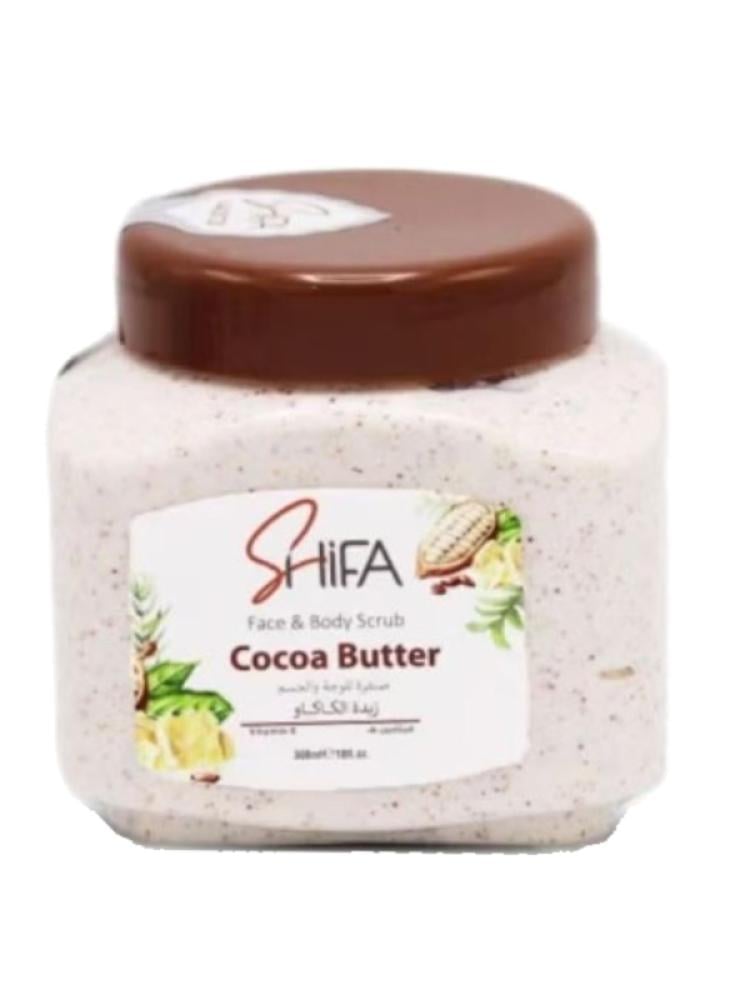 Shifa Cocoa Butter Face & Body Scrub - Deep Moisturization - 300ml