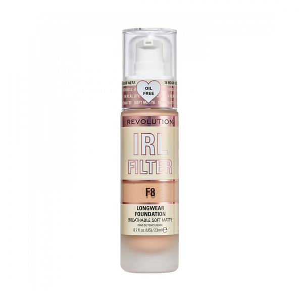 Revolution IRL Filter Foundation F8 Beige Medium to Full Coverage 23ml