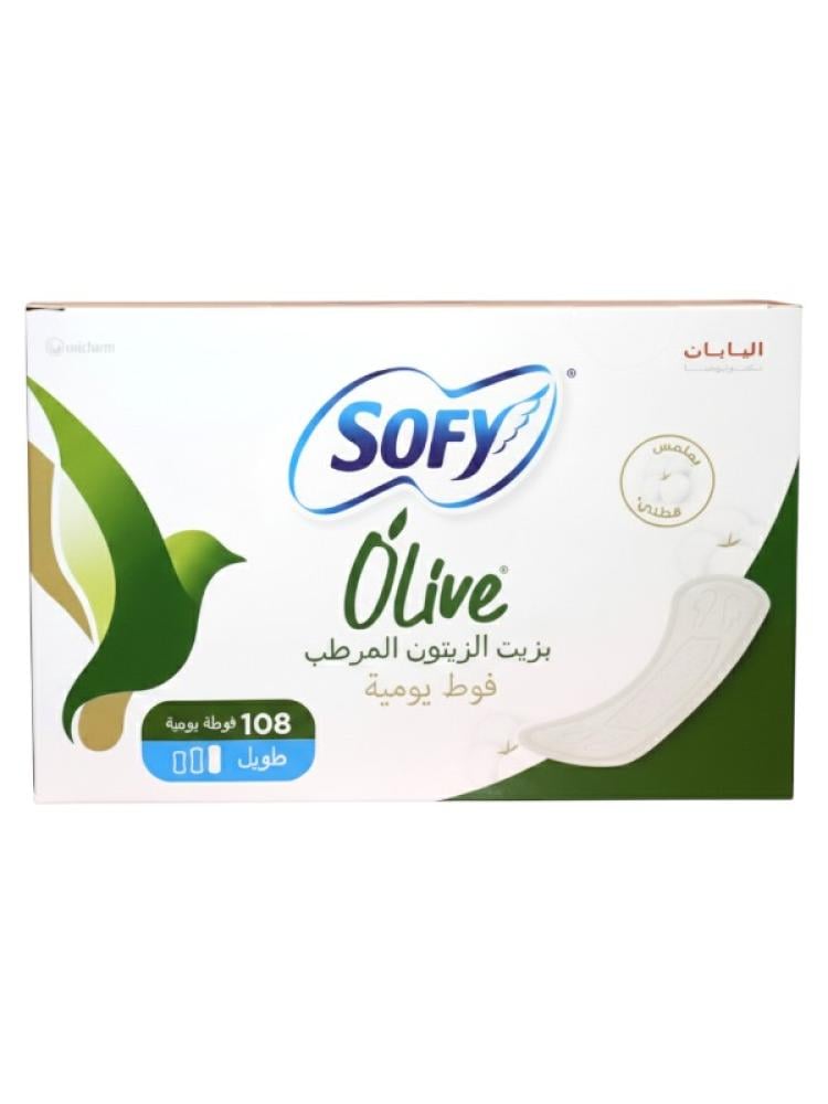 Sofy Moisturizing Sanitary Pads with Olive Oil - Long Size, 108 Count