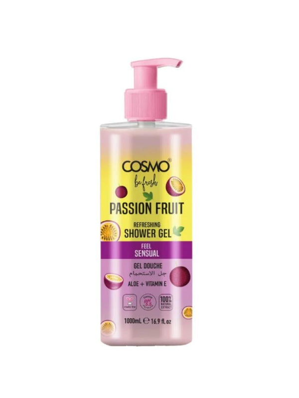 Shower Gel Passion Fruit Refreshing Aloe Vera Vitamin E Cosmo 1000ml