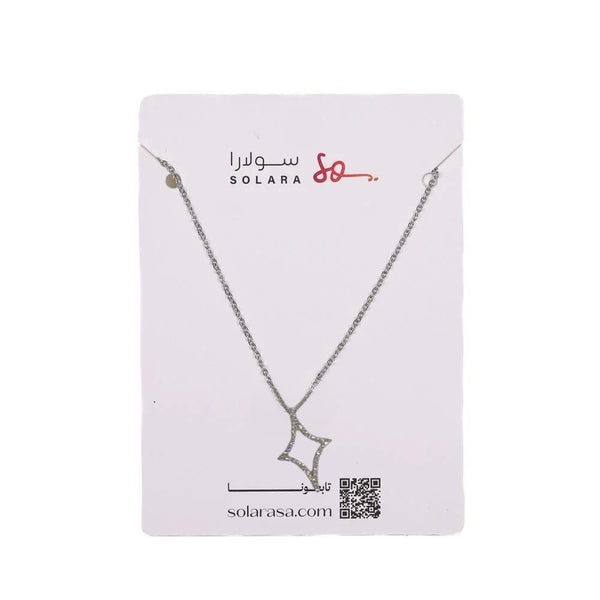 Silver Necklace Modern Design Elegant Accessory Solara 1 Piece