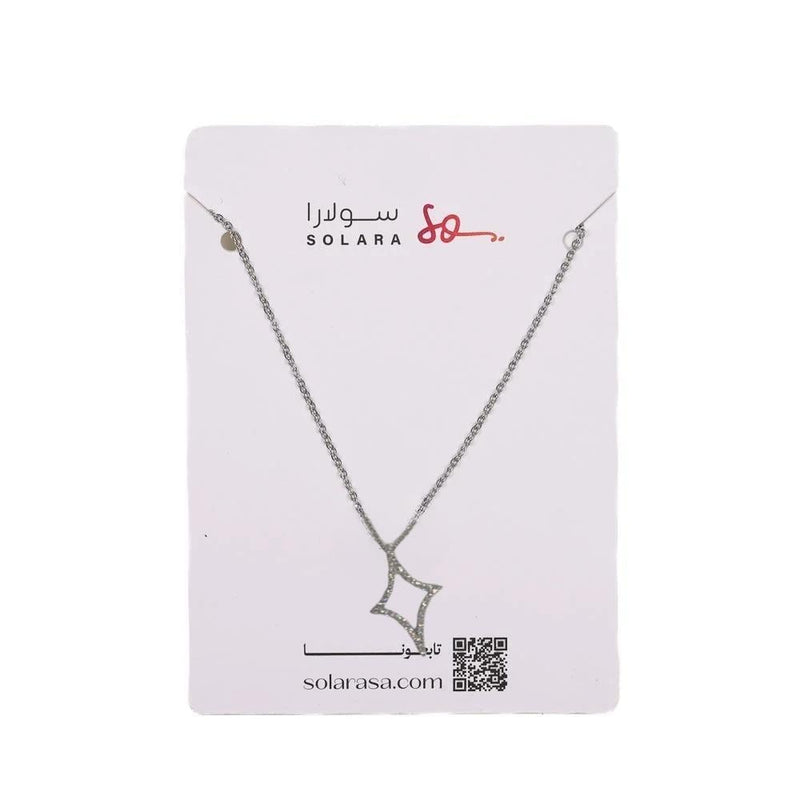 Silver Necklace Modern Design Elegant Accessory Solara 1 Piece