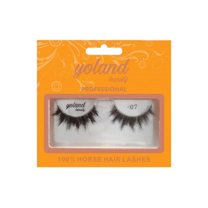 Yolande Beauty Natural Eyelashes No. 7, Reusable Human Hair