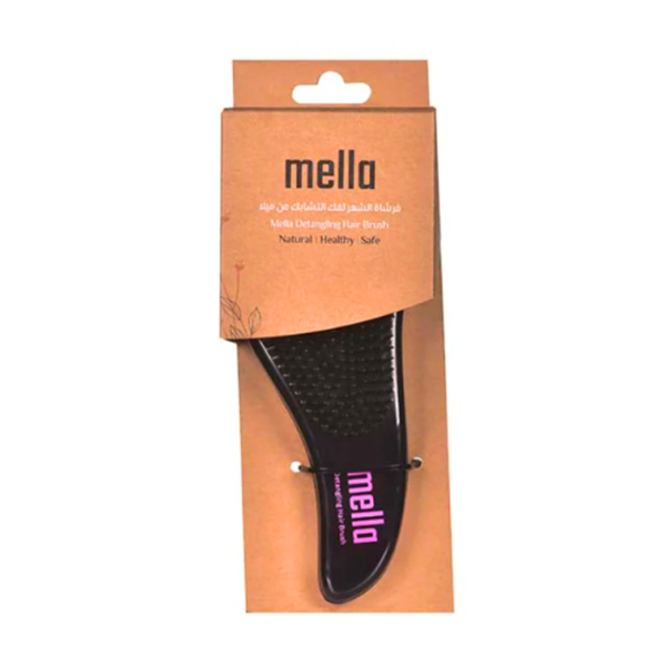 Mella Detangling Hairbrush Ergonomic Design Black Model PB01
