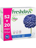 Organic Cotton Panty Liners Breathable Daily Protection Freshdays 72 Pieces