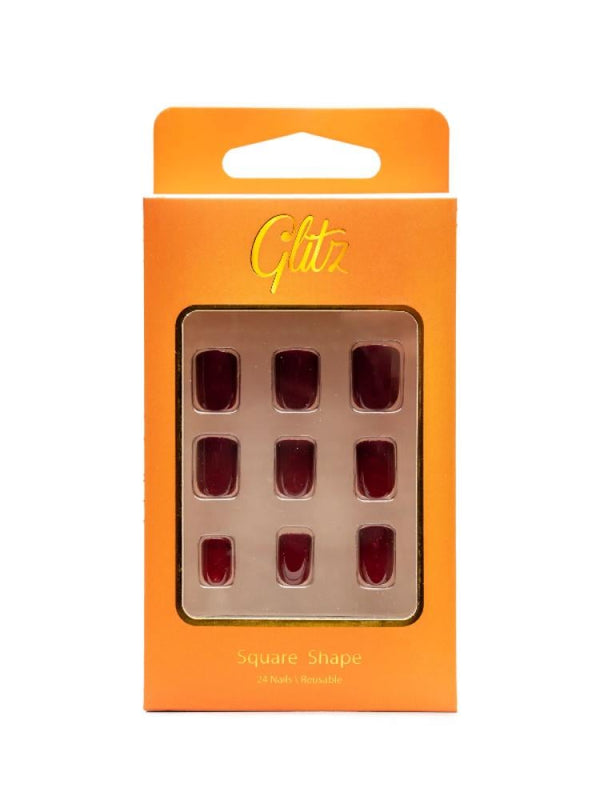 Glitz Light Ombre Square Press-On Nails - 24 Pieces