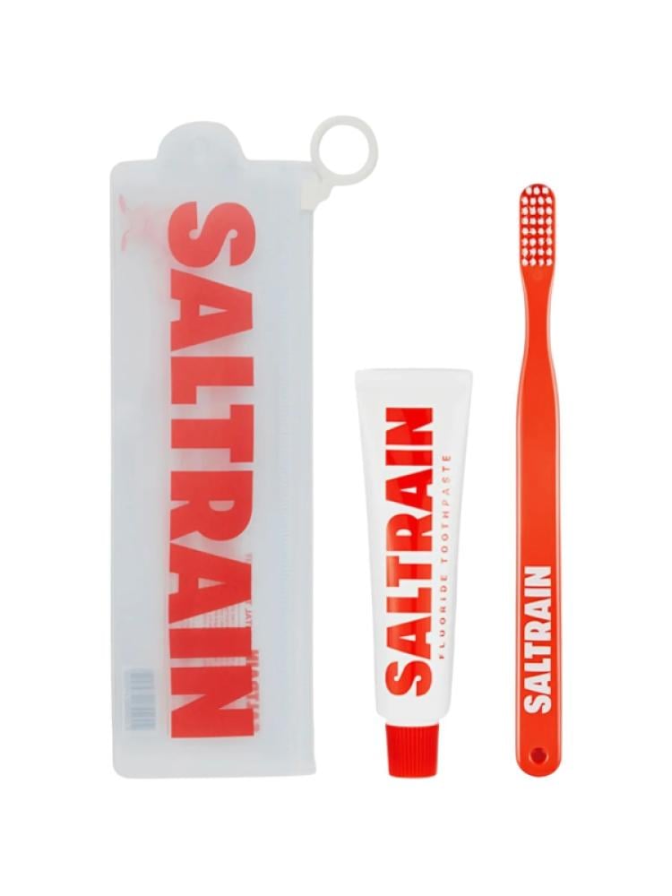 Toothbrush and Toothpaste Travel Kit Bulk Cavity Protection Fluoride Saltrain 30g