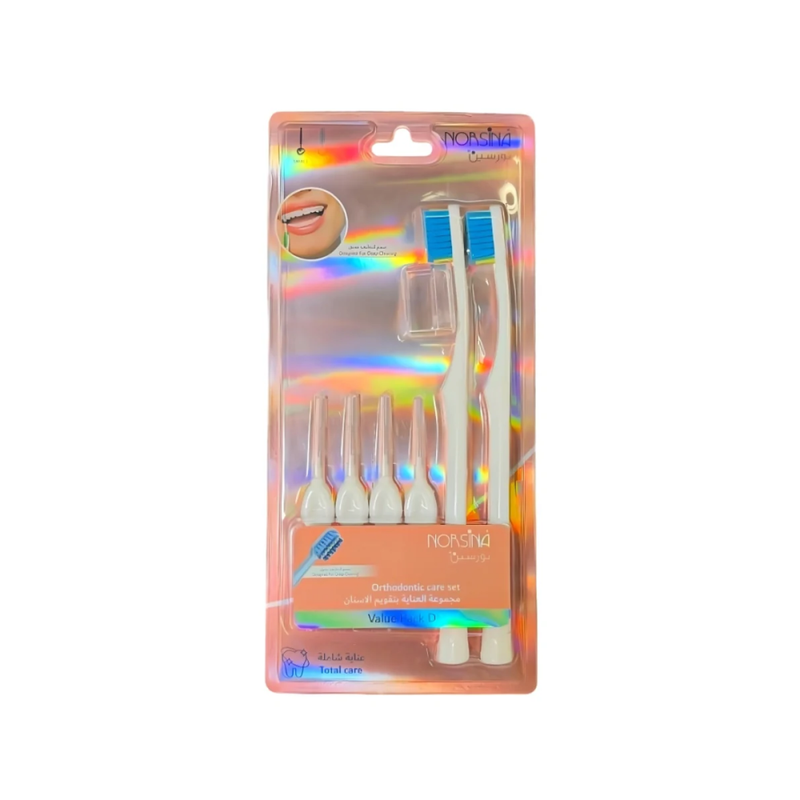 Norsina D Orthodontic Care Kit for Braces, Dental Floss & Brush