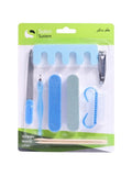 Salon System Pedicure Set - 9 Pieces - Assorted Colors
