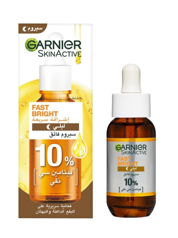 Face Serum for Dry Skin 10% Vitamin C Night Rapid Glow Garnier 30ml