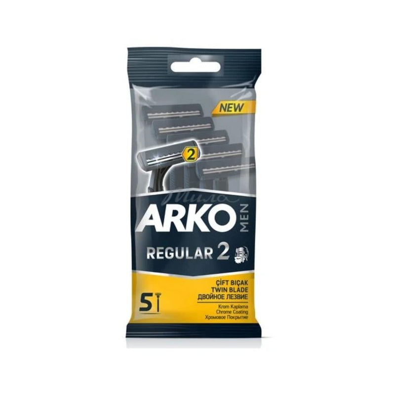 Arko Men's 2-Blade Razor Blades, 5 Count