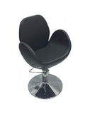 Salon System Women's Hair Styling Chair Black Metal Leather