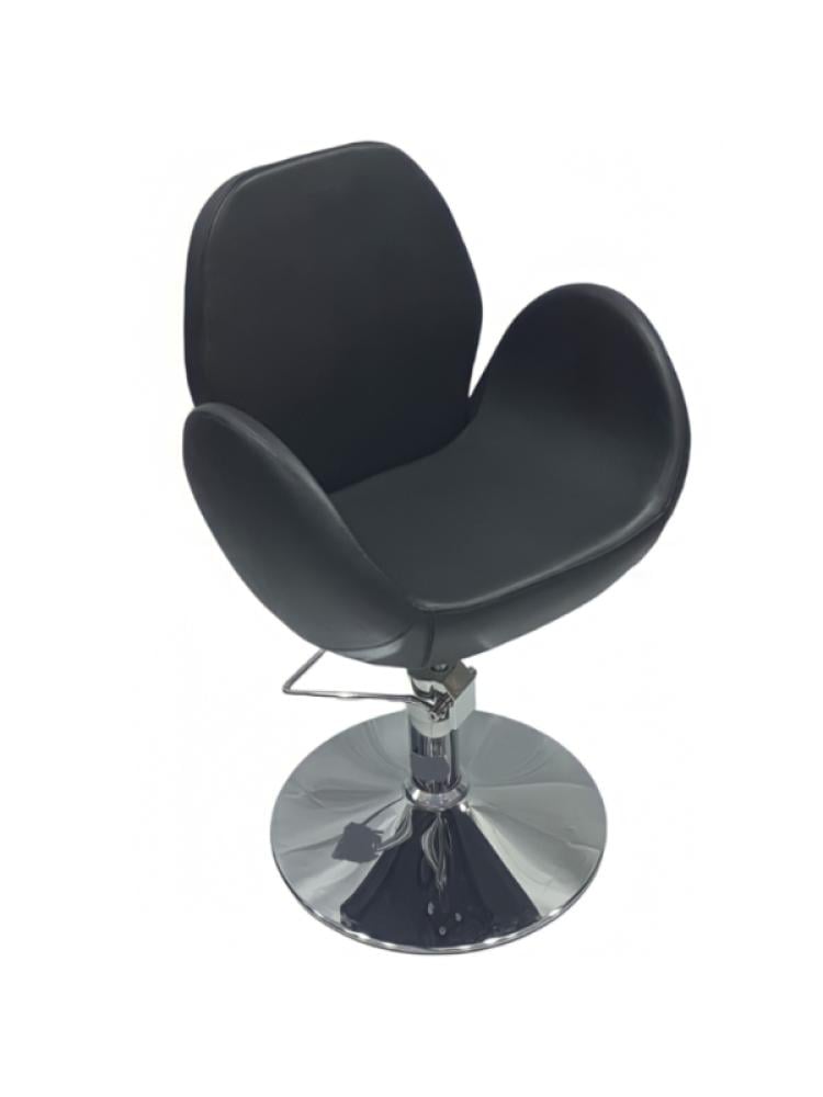 Salon System Women's Hair Styling Chair Black Metal Leather