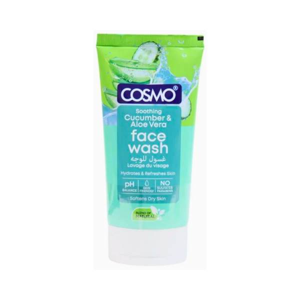 Cosmo Cucumber and Aloe Vera Facial Wash, 150ml, Sensitive Skin