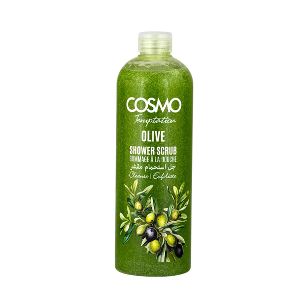 Cosmo Olive Shower Gel and Scrub, Exfoliating Body Wash, 1000ml