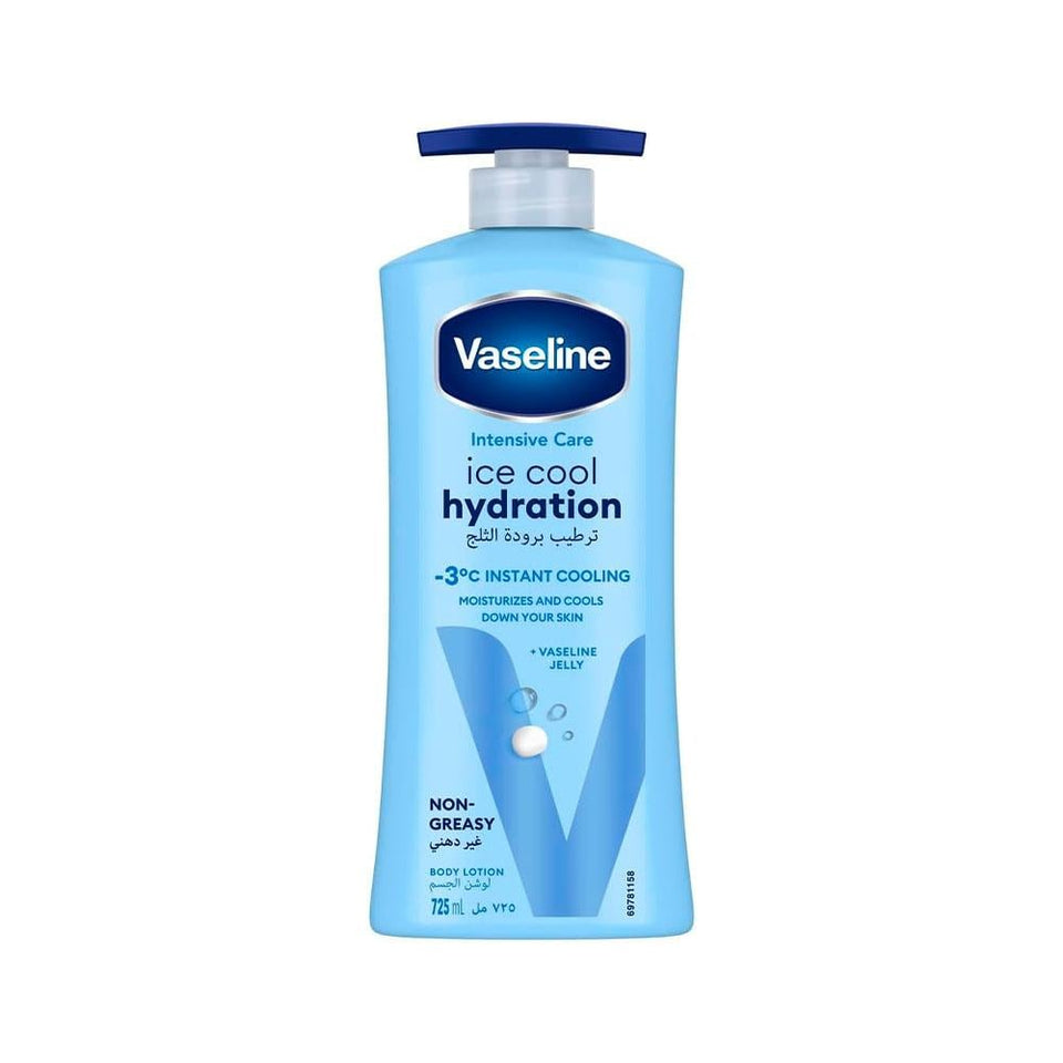 Vaseline Ice Cool Hydration Body Lotion Fast-Absorbing Cooling Formula 725ml