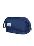 Salon System Travel Cosmetic Bag - Water-Resistant Nylon - Dual-Zipper Design
