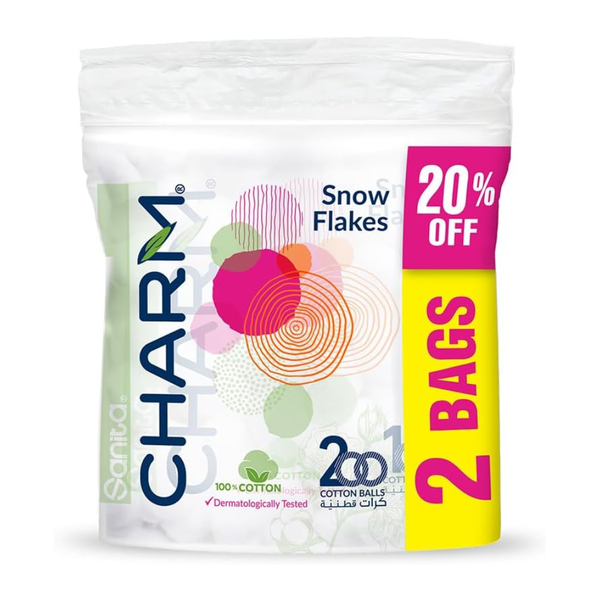 Sanita White Cotton Balls for Makeup Removal and Skin Cleansing, 200 Count