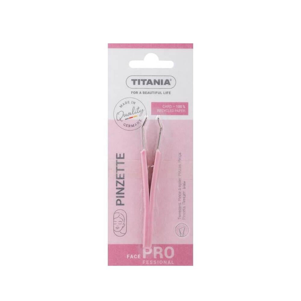 Titania Straight Tip Tweezers Ergonomic Grip for Hair Removal Metal 1 piece