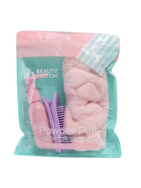 Beauty System 4-Piece Makeup Kit with Hairbrush, Spray Bottle, and Cap