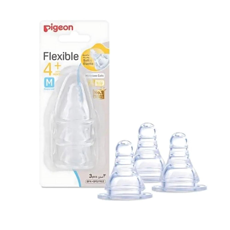 Pigeon Baby Bottle Nipple Silicone Medium 3 Pack