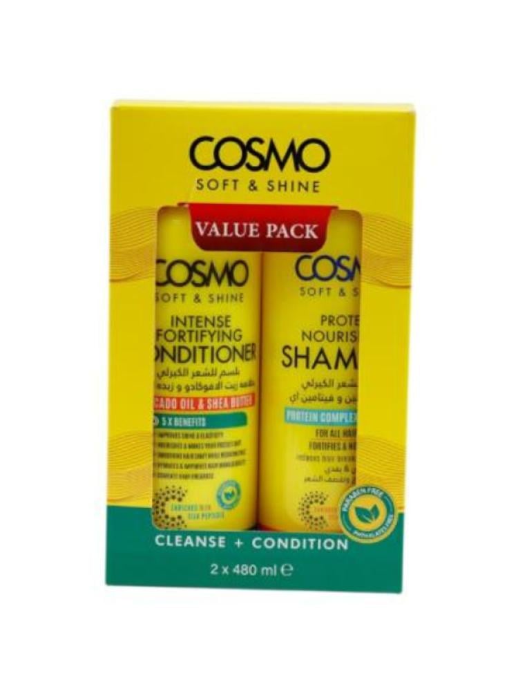 Shampoo and Conditioner Set Nourishing Avocado Oil Shea Butter Cosmo 2x480ml