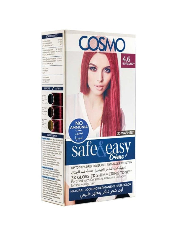 Cosmo Ammonia Free Permanent Hair Color Burgundy 4.60