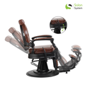 Salon System Men's Barber Chair Brown Synthetic Leather Adjustable