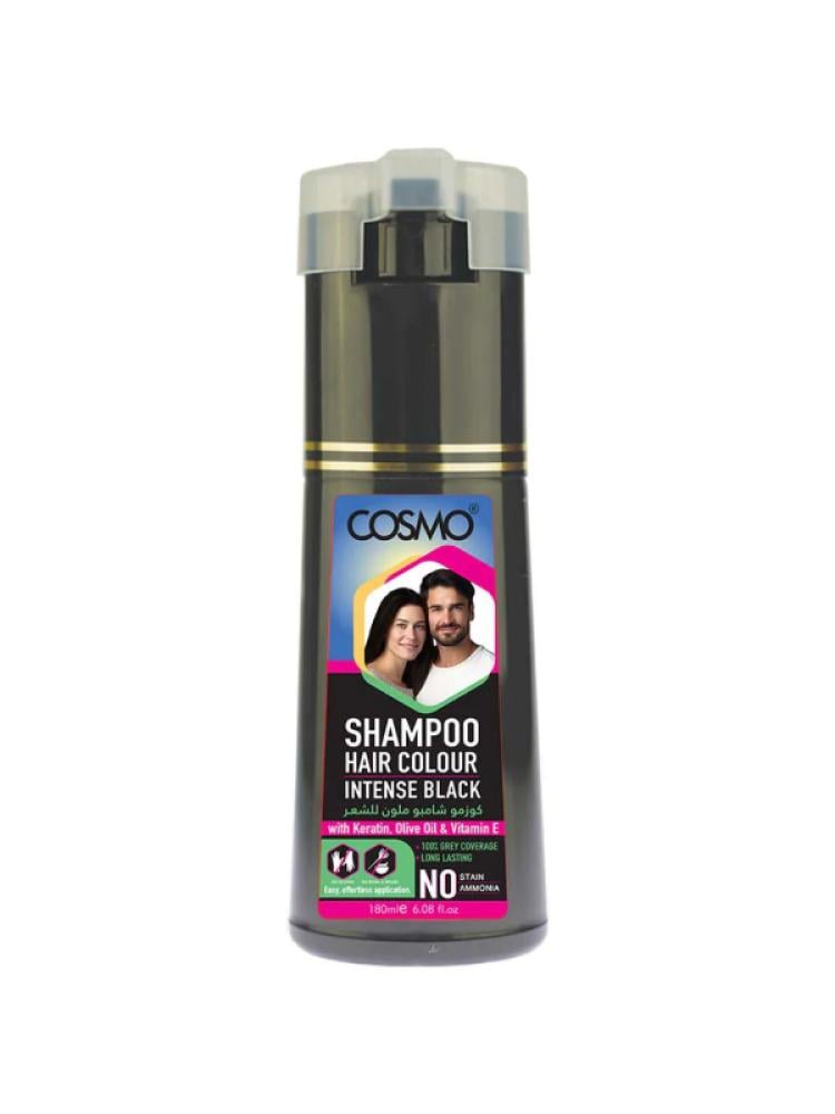 Cosmo Intensive Black Hair Color Shampoo with Keratin, 180ml