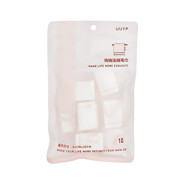 Uuyp 10 Count Compressed Face Towels 100% Cotton Travel Size