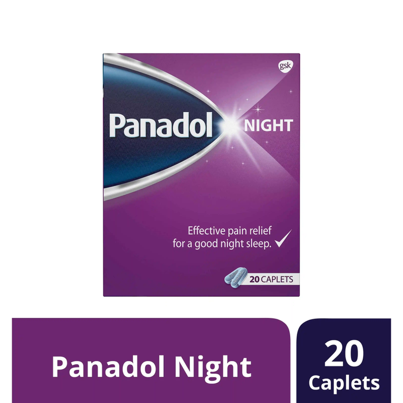 Panadol Night Pain Relief Tablets for Restful Sleep 20 Count