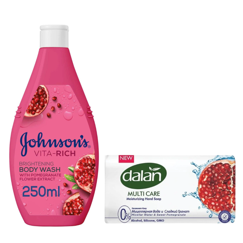 Dalan Pomegranate Soap & Johnson's Shower Gel Set