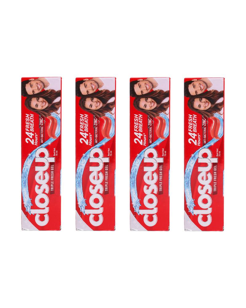 Closeup Red Hot Toothpaste Fresh Breath Whitening 4 x 75ml