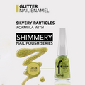 Flormar Glitter Nail Polish GL04 Gold Rush, Rose Silver Base