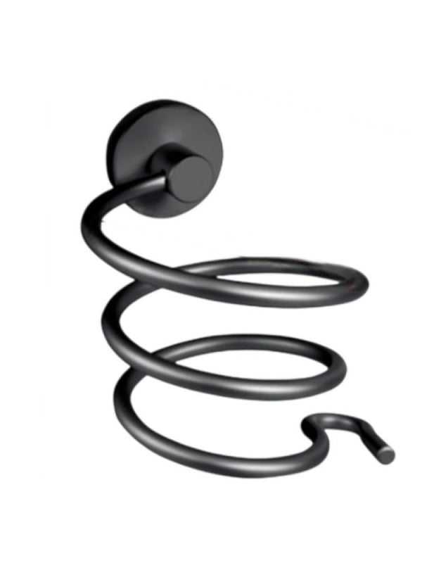 Salon System Spiral Wall Mount Hair Dryer Holder - Black - 13cm