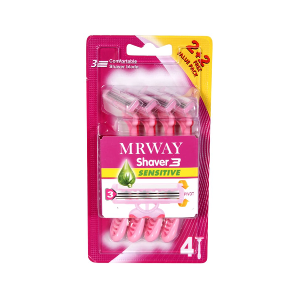 Mrway 3-Blade Women's Razor Set, 4 Count