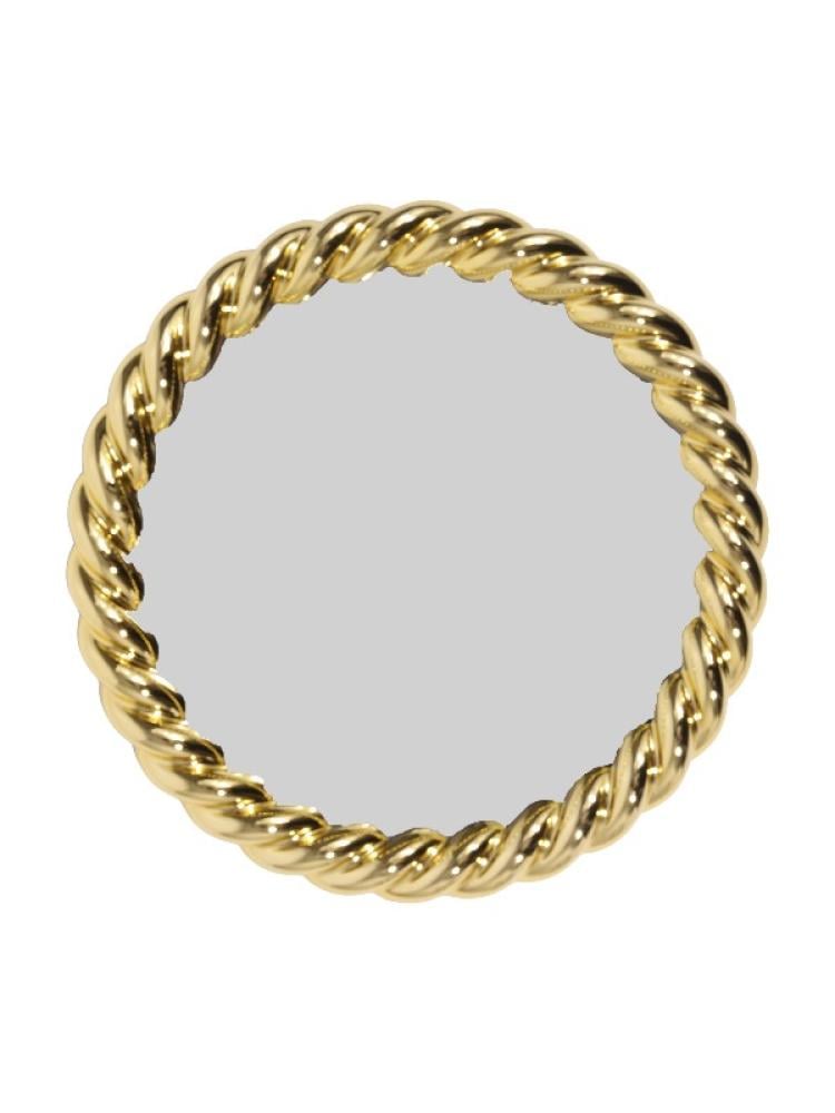 Salon System Round Hand Mirror with Gold Twist Frame
