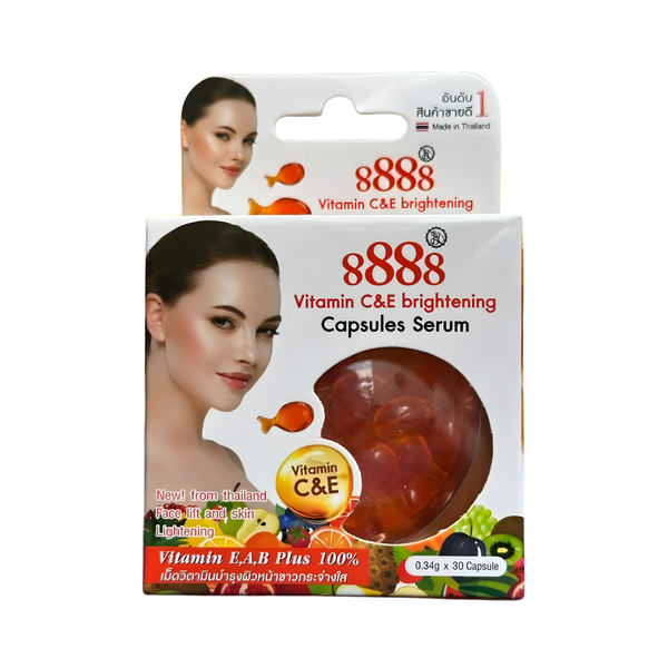 Perfect Skin Lady 8888 Vitamin C Serum Capsules for Brightening All Skin Types, 30 Count