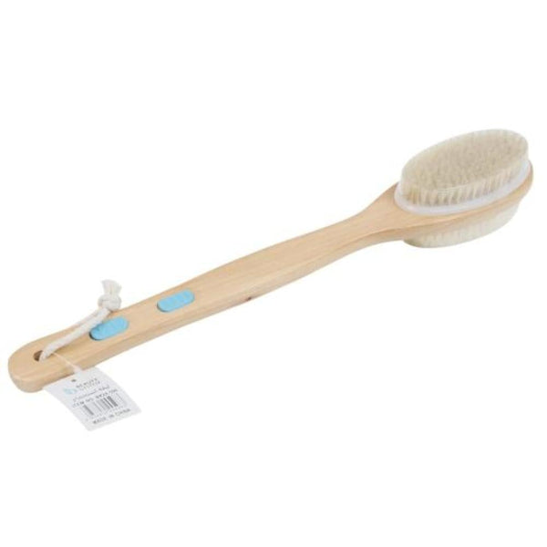 Beauty System Body Bath Brush Double Sided Long Wooden Handle