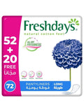 Organic Cotton Panty Liners Breathable Daily Protection Freshdays 72 Pieces